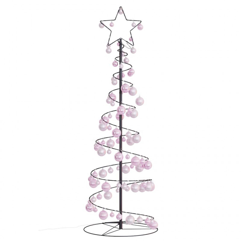 Stożkowa choinka z lampek z bombkami, 100 LED, 150 cm