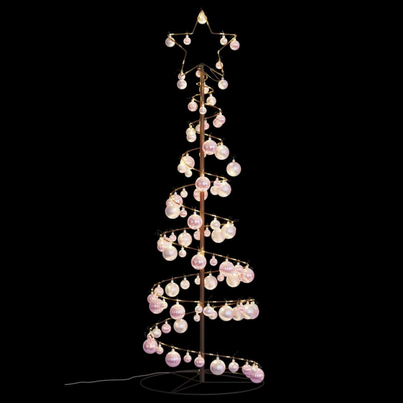 Stożkowa choinka z lampek z bombkami, 100 LED, 150 cm
