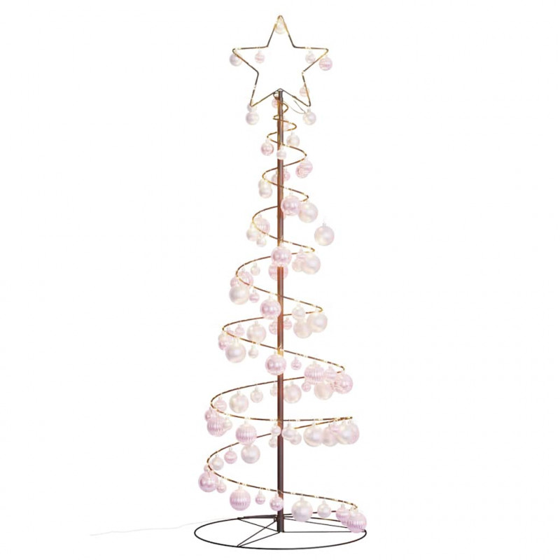 Stożkowa choinka z lampek z bombkami, 100 LED, 150 cm