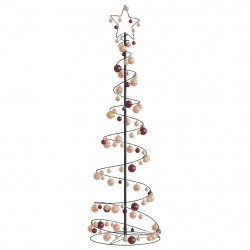 Stożkowa choinka z lampek z bombkami, 120 LED, 180 cm