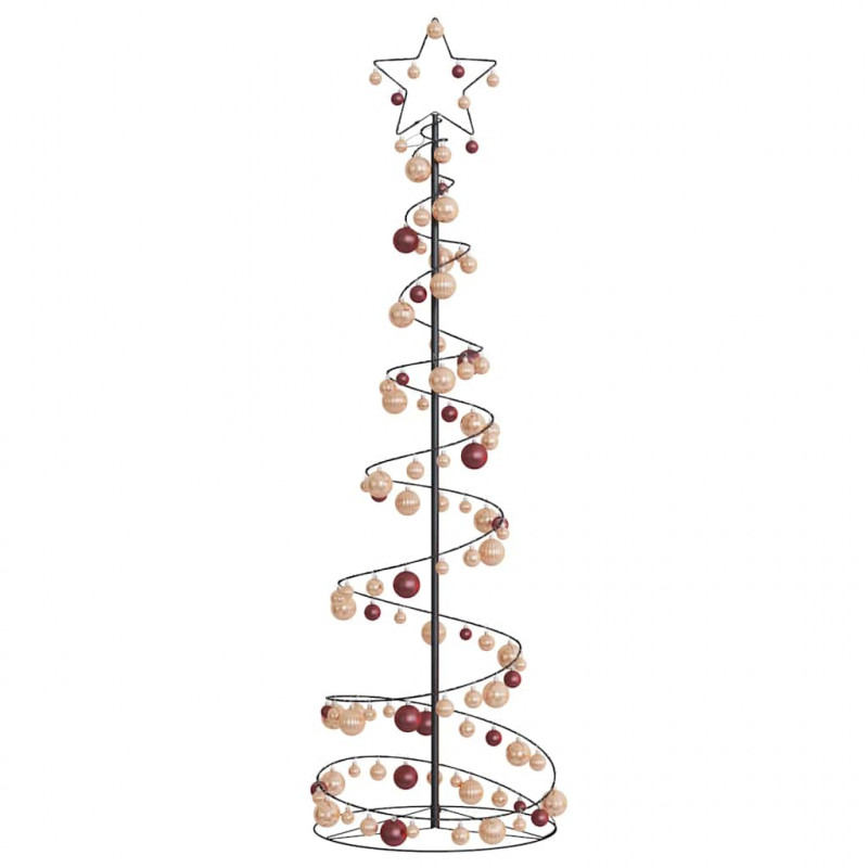 Stożkowa choinka z lampek z bombkami, 120 LED, 180 cm