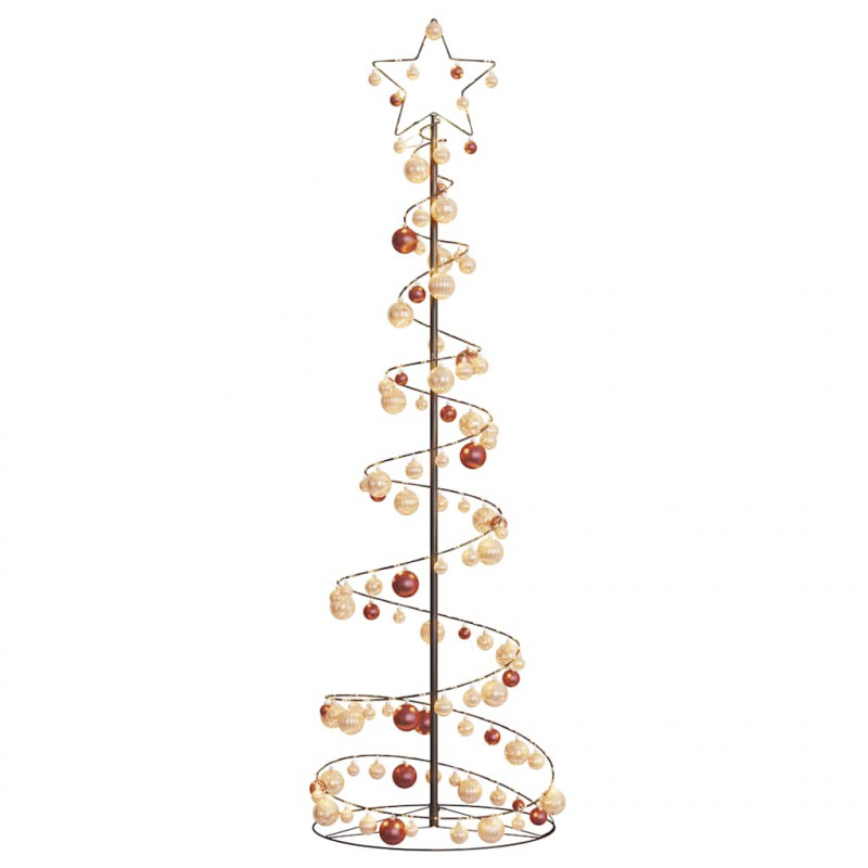 Stożkowa choinka z lampek z bombkami, 120 LED, 180 cm