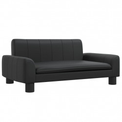 Sofa dla dzieci, czarna, 70x45x30 cm, sztuczna skóra
