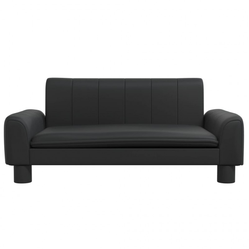 Sofa dla dzieci, czarna, 70x45x30 cm, sztuczna skóra