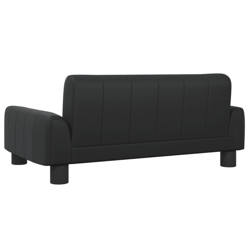 Sofa dla dzieci, czarna, 70x45x30 cm, sztuczna skóra