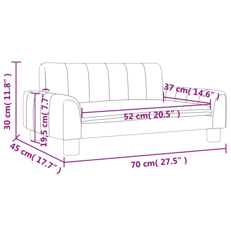 Sofa dla dzieci, czarna, 70x45x30 cm, sztuczna skóra