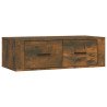 Wisząca szafka pod TV, przydymiony dąb, 80x36x25 cm