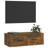 Wisząca szafka pod TV, przydymiony dąb, 80x36x25 cm