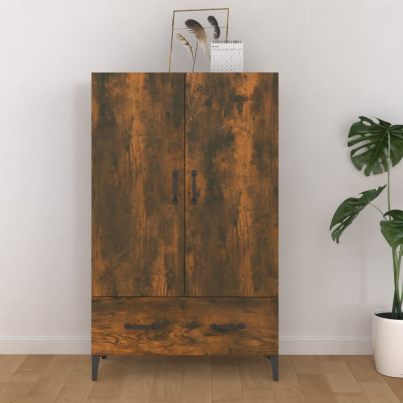 Szafka, przydymiony dąb, 70x31x115 cm, materiał drewnopochodny
