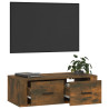 Wisząca szafka pod TV, przydymiony dąb, 80x36x25 cm