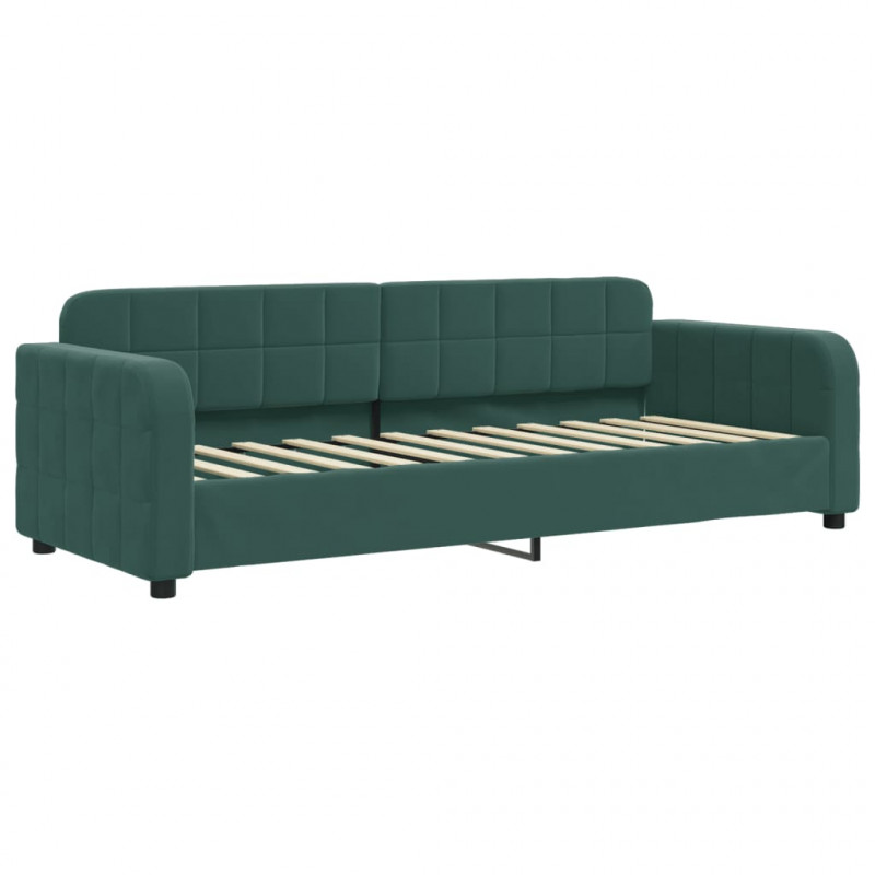 Sofa z funkcją spania, ciemnozielona, 80x200 cm, aksamitna