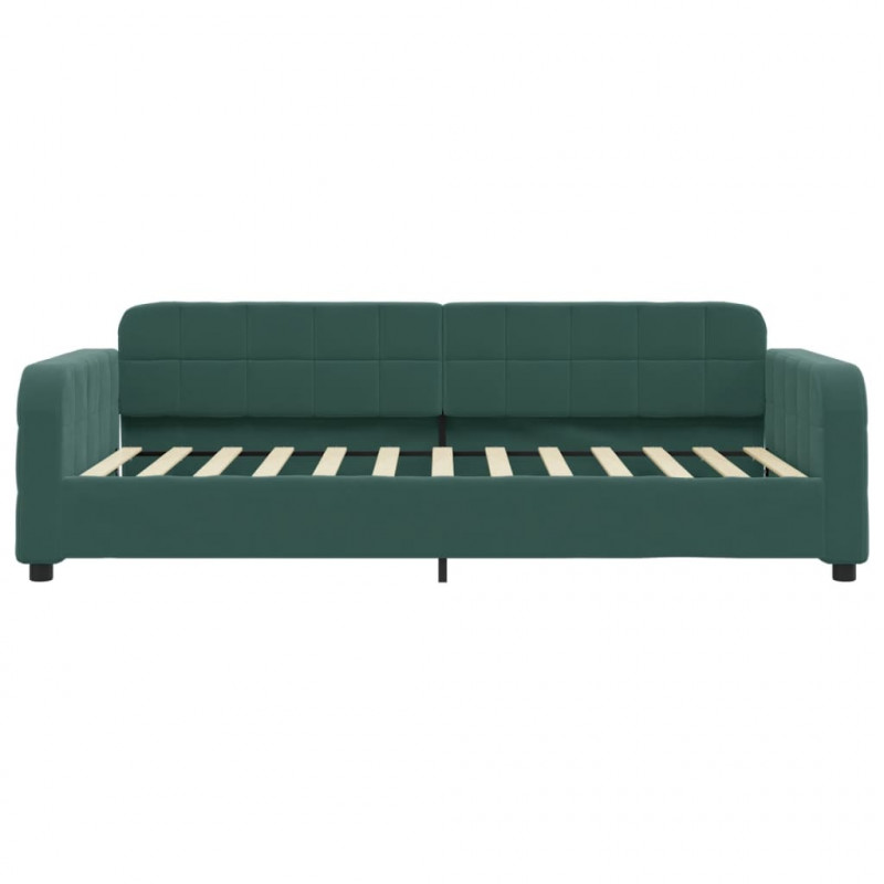 Sofa z funkcją spania, ciemnozielona, 80x200 cm, aksamitna