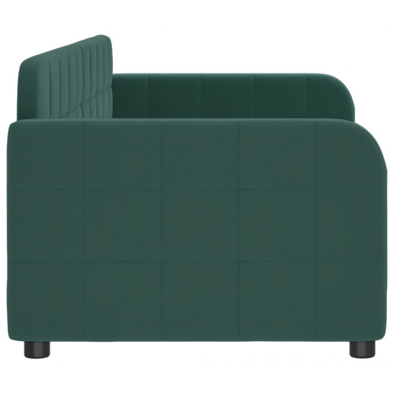 Sofa z funkcją spania, ciemnozielona, 80x200 cm, aksamitna