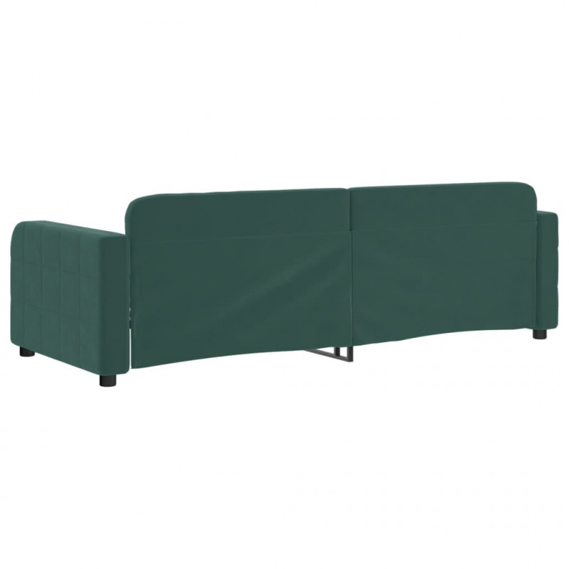 Sofa z funkcją spania, ciemnozielona, 80x200 cm, aksamitna