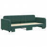 Sofa rozsuwana, ciemnozielona, 80x200 cm, aksamit