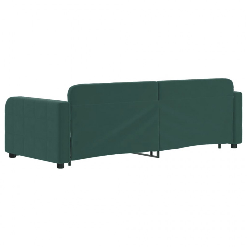 Sofa rozsuwana, ciemnozielona, 80x200 cm, aksamit