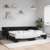 Sofa rozsuwana, czarna, 90x200 cm, aksamit