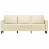 3-osobowa sofa, kremowa, 180 cm, sztuczna skóra