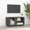 Szafka pod telewizor, szara, 80x35x40,5 cm, lite drewno sosnowe