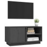 Szafka pod telewizor, szara, 80x35x40,5 cm, lite drewno sosnowe