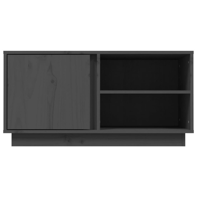 Szafka pod telewizor, szara, 80x35x40,5 cm, lite drewno sosnowe