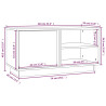 Szafka pod telewizor, szara, 80x35x40,5 cm, lite drewno sosnowe