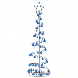 Stożkowa choinka z lampek z bombkami, 120 LED, 180 cm