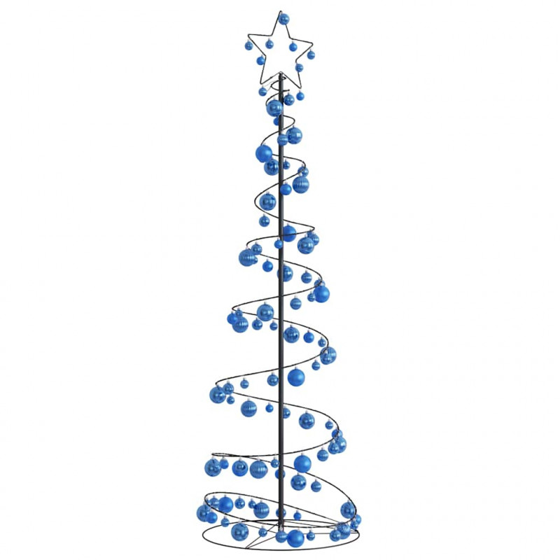 Stożkowa choinka z lampek z bombkami, 120 LED, 180 cm