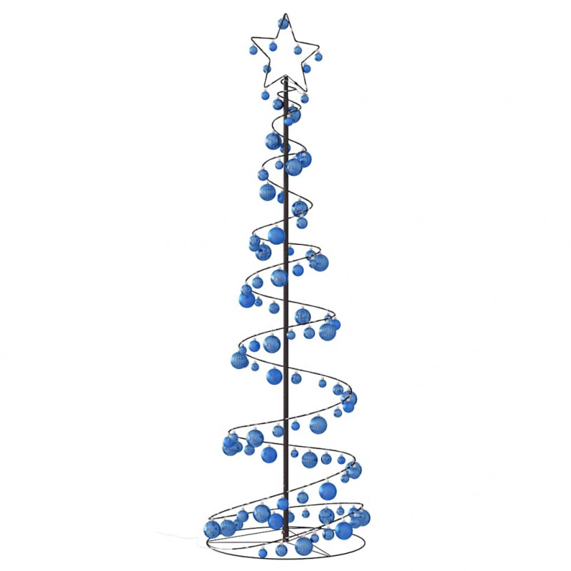 Stożkowa choinka z lampek z bombkami, 120 LED, 180 cm