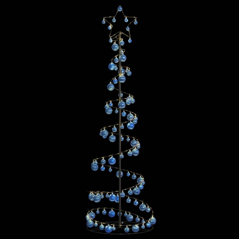 Stożkowa choinka z lampek z bombkami, 120 LED, 180 cm