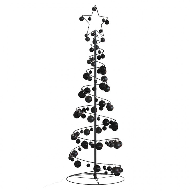 Stożkowa choinka z lampek z bombkami, 100 LED, 150 cm