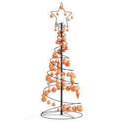 Stożkowa choinka z lampek z bombkami, 80 LED, 120 cm