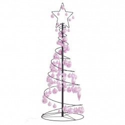 Stożkowa choinka z lampek z bombkami, 80 LED, 120 cm