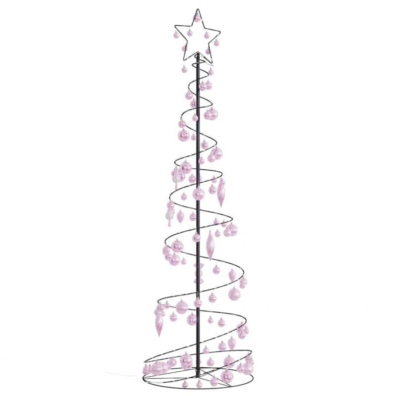 Stożkowa choinka z lampek z bombkami, 120 LED, 180 cm