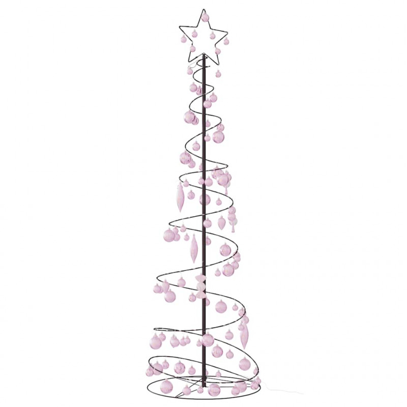 Stożkowa choinka z lampek z bombkami, 120 LED, 180 cm