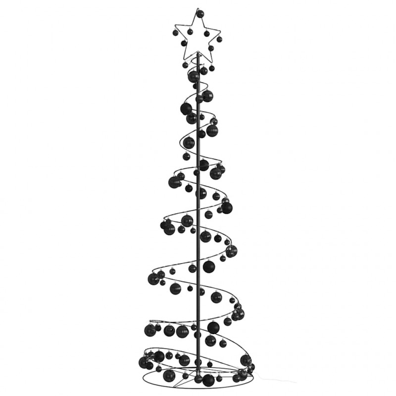Stożkowa choinka z lampek z bombkami, 120 LED, 180 cm