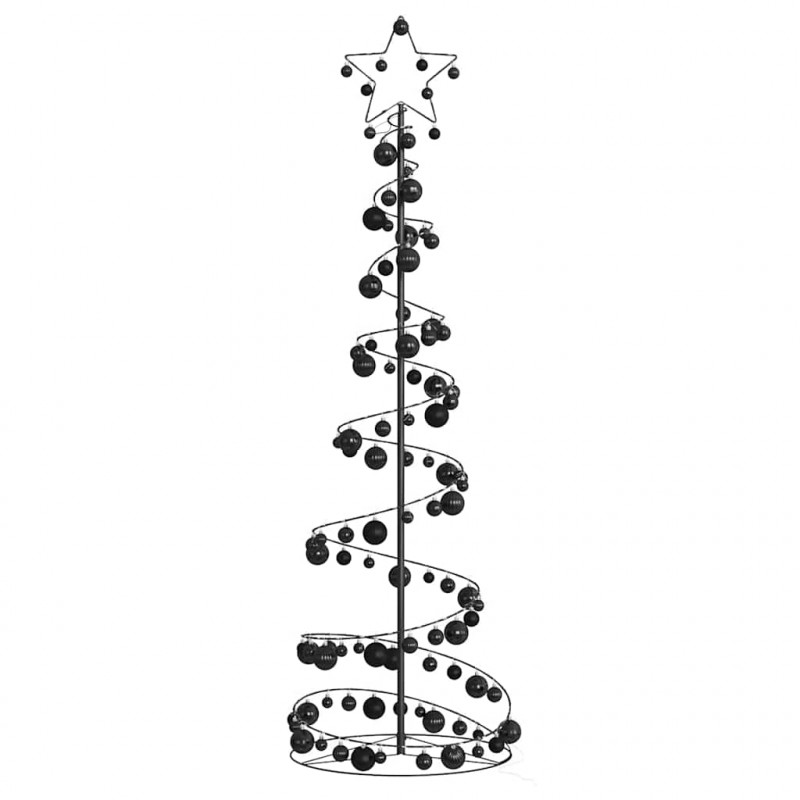 Stożkowa choinka z lampek z bombkami, 120 LED, 180 cm
