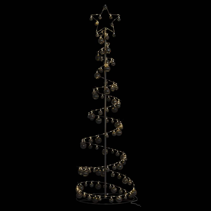 Stożkowa choinka z lampek z bombkami, 120 LED, 180 cm