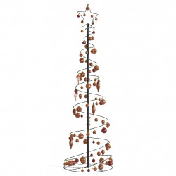 Stożkowa choinka z lampek z bombkami, 120 LED, 180 cm