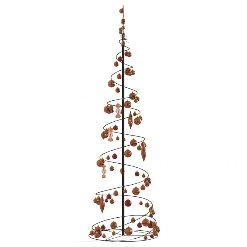 Stożkowa choinka z lampek z bombkami, 120 LED, 180 cm