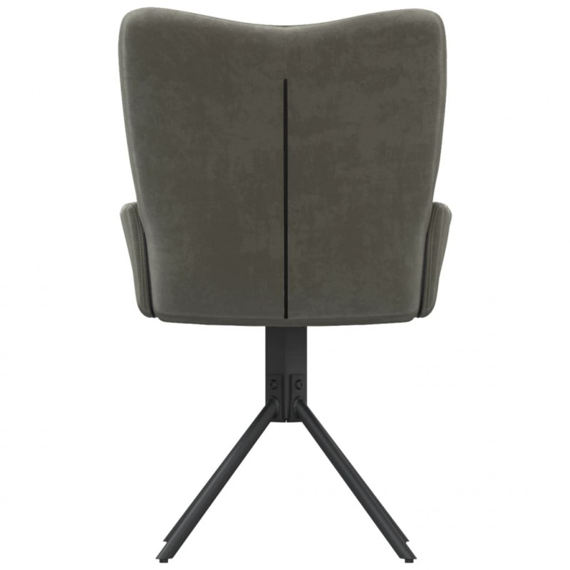 Obrotowe krzesła stołowe, 2 szt., ciemnoszare, aksamitne