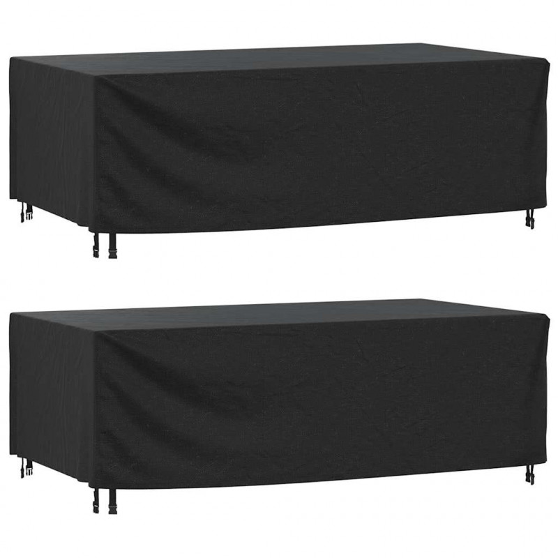 Pokrowce na meble ogrodowe, 2 szt., czarne 229x113x73 cm
