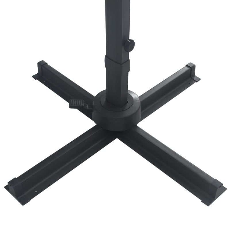 Parasol z LED i aluminiowym słupkiem, 400x300 cm, zielony