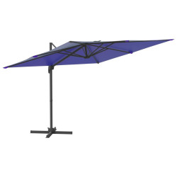 Parasol wiszący na aluminiowym słupku, lazurowy, 400x300 cm