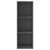 Wisząca szafka pod TV, wysoki połysk, szara, 37x37x107 cm
