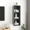 Wisząca szafka pod TV, wysoki połysk, szara, 37x37x107 cm