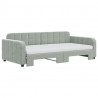 Sofa rozsuwana z materacami, jasnoszara, 100x200 cm, aksamit