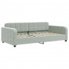 Sofa rozsuwana z materacami, jasnoszara, 100x200 cm, aksamit