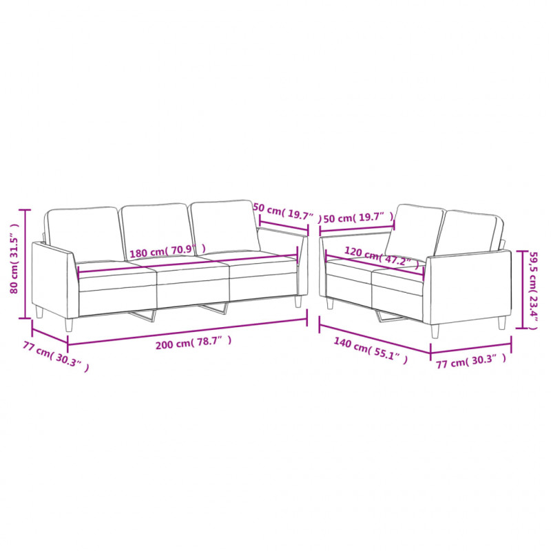 2-osobowa sofa z poduszkami, czarna, sztuczna skóra