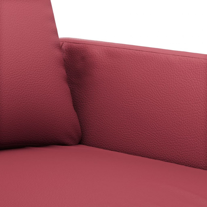 2-osobowa sofa, winna czerwień, 140 cm, sztuczna skóra